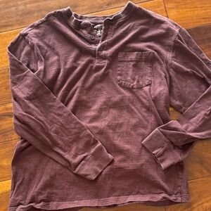 Red Head Brand Co. Men's Long Sleeve Henley Shirt Burgundy Heather Size L‎ G